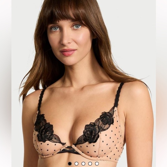Victoria's Secret Other - Victoria’s Secret Sheer Rose Unlined Low Cut Demi Bra